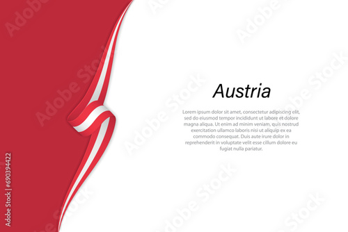 Wave flag of Austria with copyspace background.