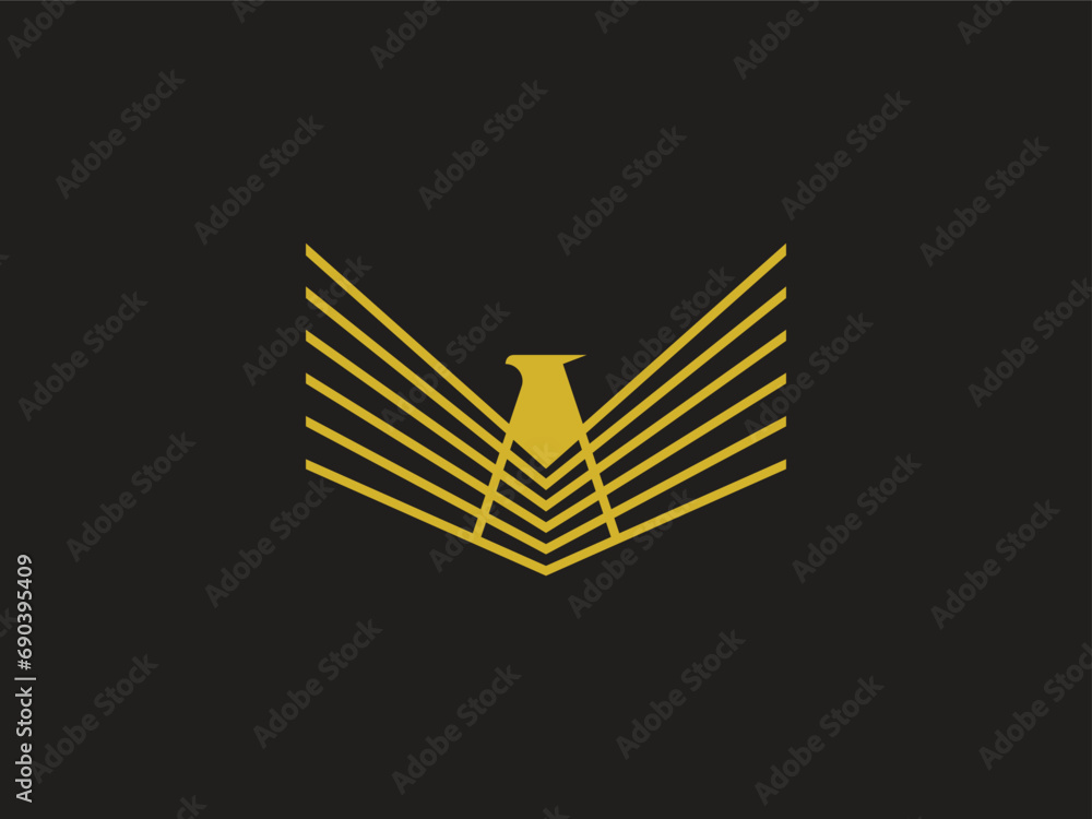 eagle falcon line logo design eagle falcon line logo design