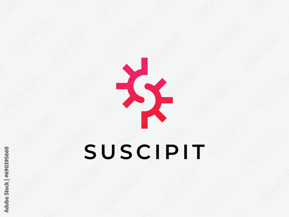 letter S solar sun logo design letter S solar sun logo design