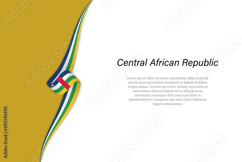 Wave flag of Central African Republic with copyspace background