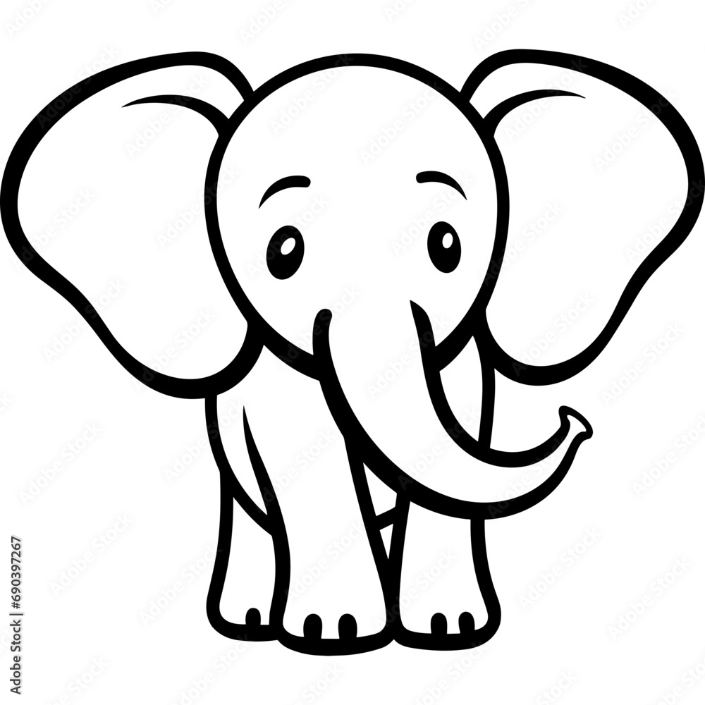 Fototapeta premium cute elephant baby adorable cartoon logo