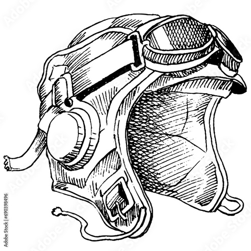 Pilot helmet in vector format.