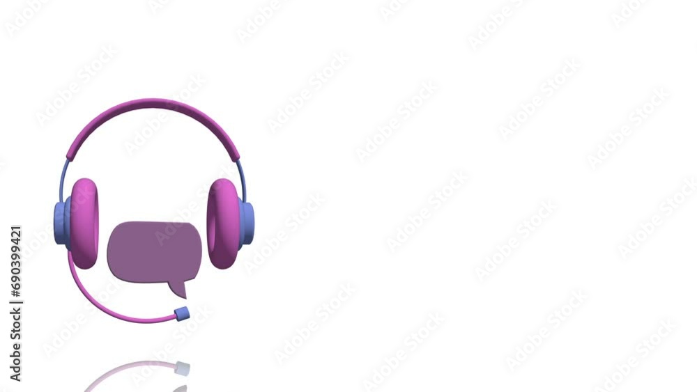 3D call center customer service icon turns on itself 3D call center customer service icon turns on itself