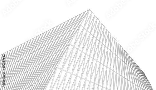 Architectural vector drawing. Futuristic background