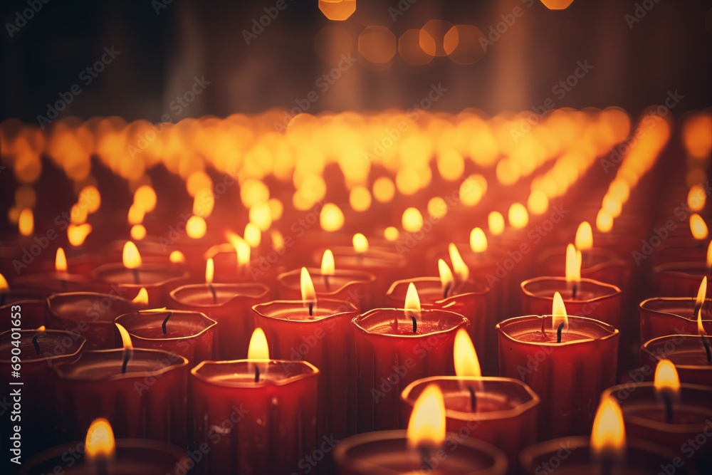 Many Candles Lit on Dark Background, Cultural Themes Illuminated, Warm Atmosphere, Ambient Lighting Many Candles Lit on Dark Background, Cultural Themes Illuminated, Warm Atmosphere, Ambient Lighting