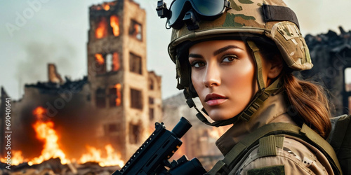 determined young woman in m...