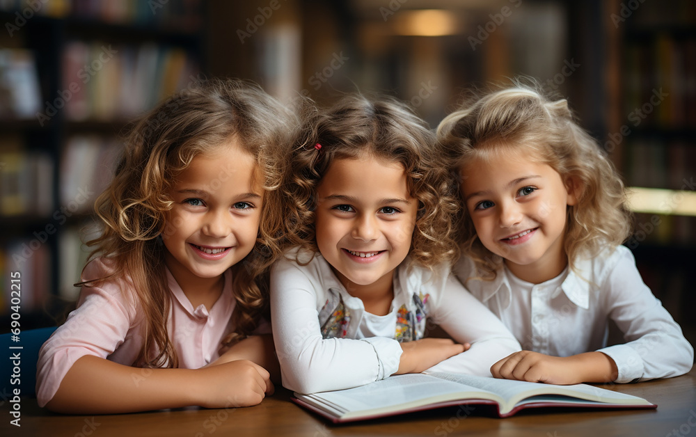 A group of european children are being at school lesson A group of european children are being at school lesson
