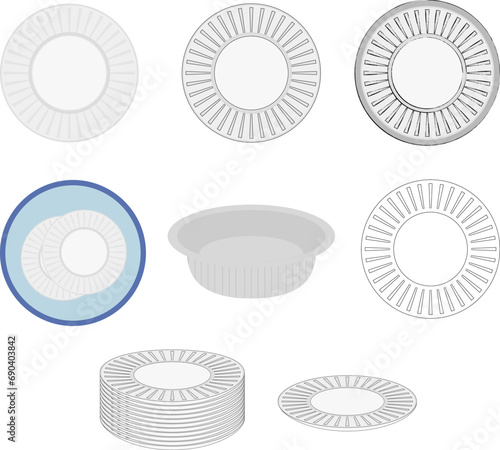 紙皿のイラストセット
