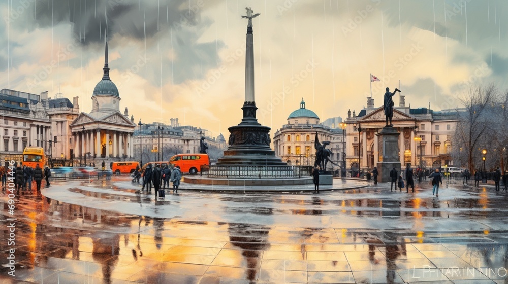 Trafalgar Square - obrazy, fototapety, plakaty 