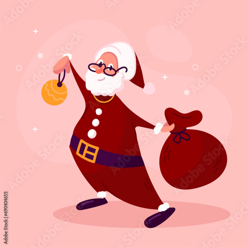 Christmas illustration with Santa Claus 