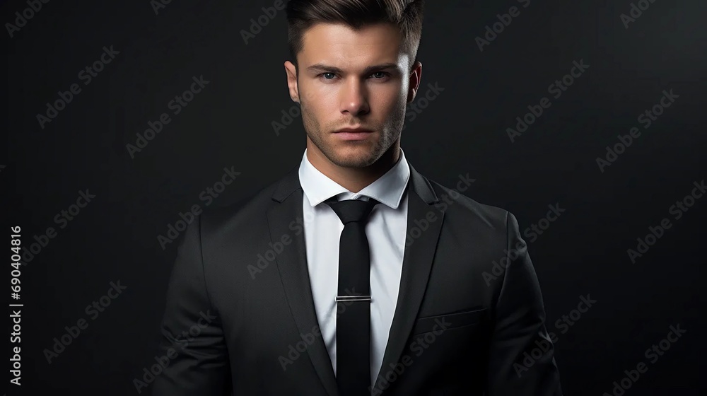Portrait of a confident man in a suit, a businessman in an elegant outfit Portrait of a confident man in a suit, a businessman in an elegant outfit