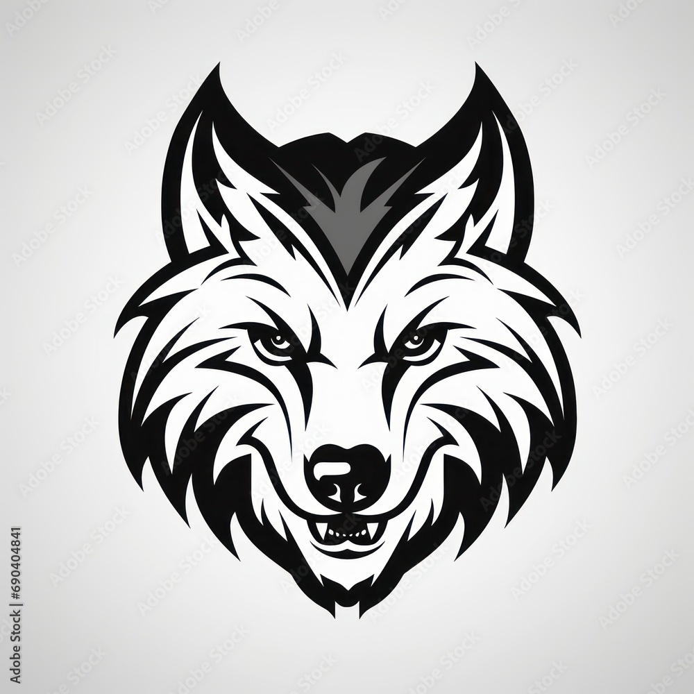 an animal wolf's head logo design illustration illustration ill