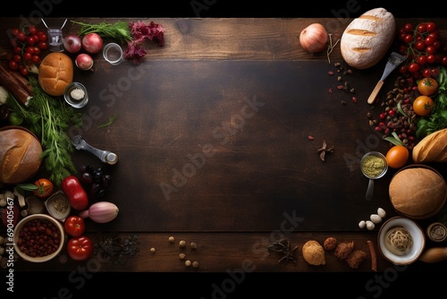 empty large chopping table top view style food