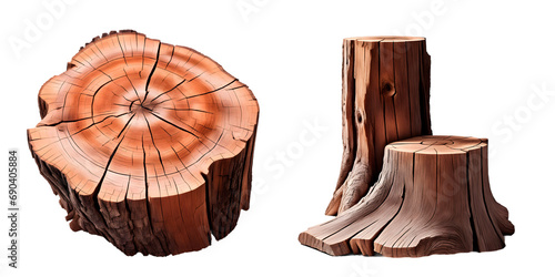 Conjunto de Cepo de madeira - Cepo de madeira vermelho, cepo de madeira cortado, cepo de madeira marrom photo