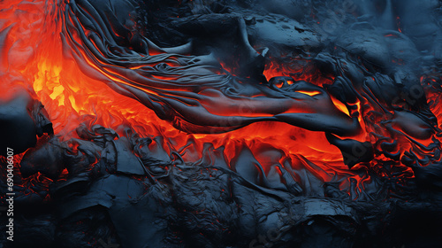 Énergie Ardente, Mer de lave, lave en fusion, trainée de volcan photo