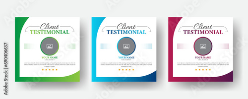with creative design and creative color, Client feedback or customer testimonial social media post design template.