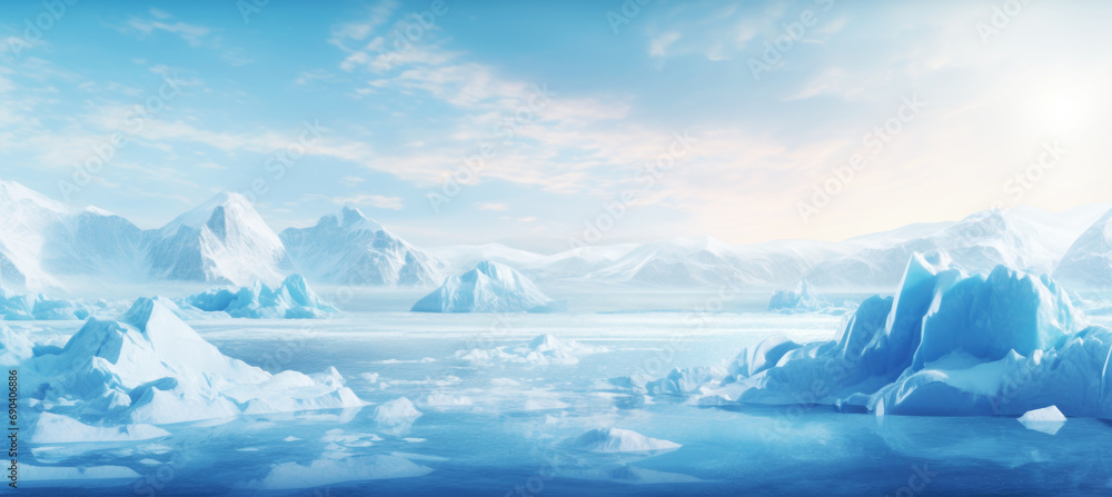 Arctic Winter Landscape Panorama