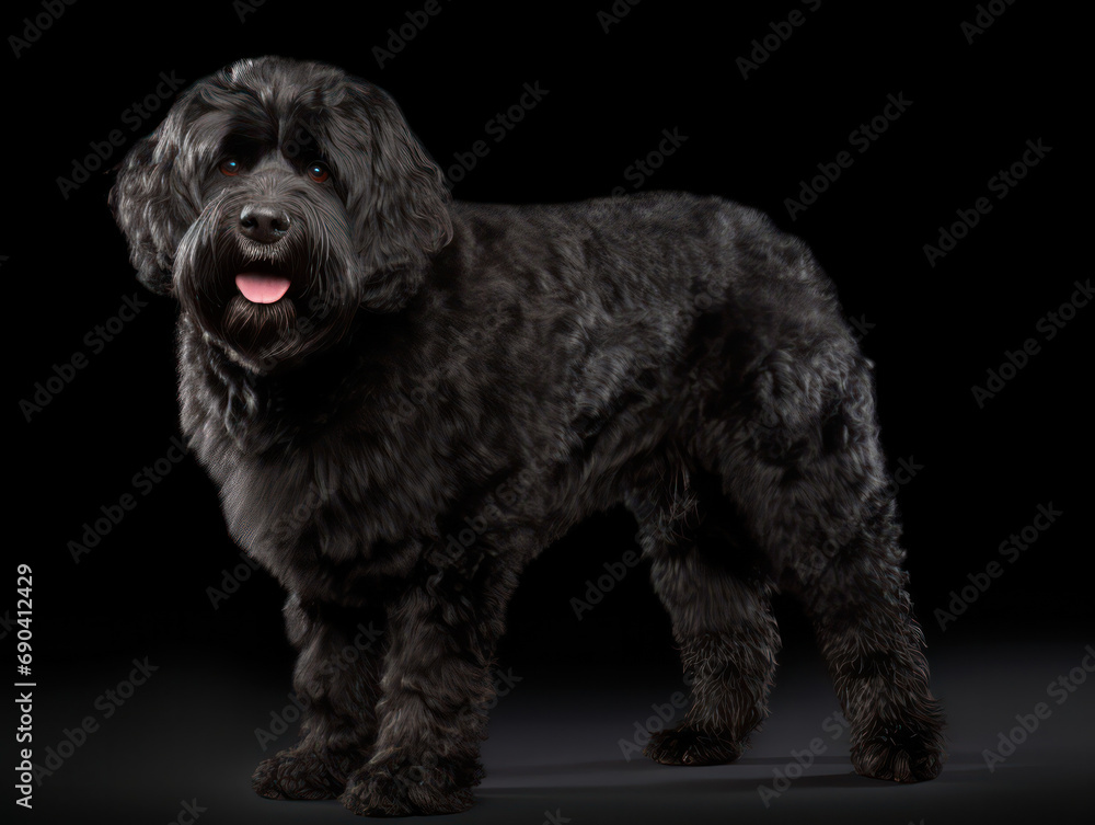 Portuguese Water Dog Studio Shot Isolated on Clear Background, Generative AI