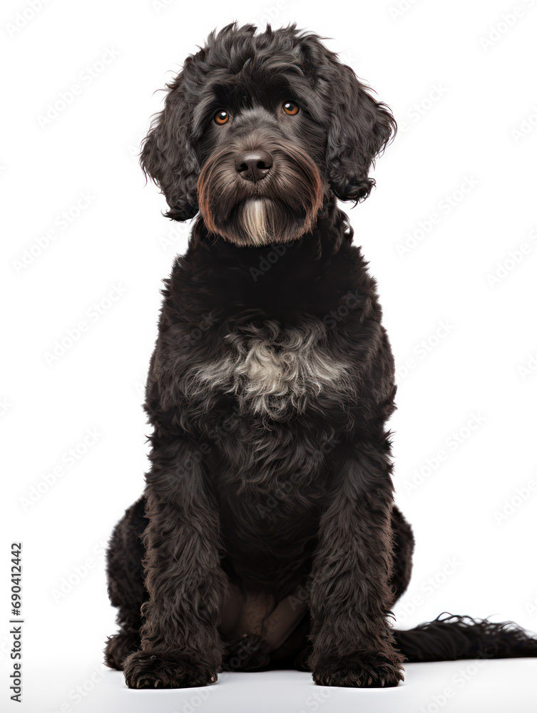 Portuguese Water Dog Studio Shot Isolated on Clear Background, Generative AI