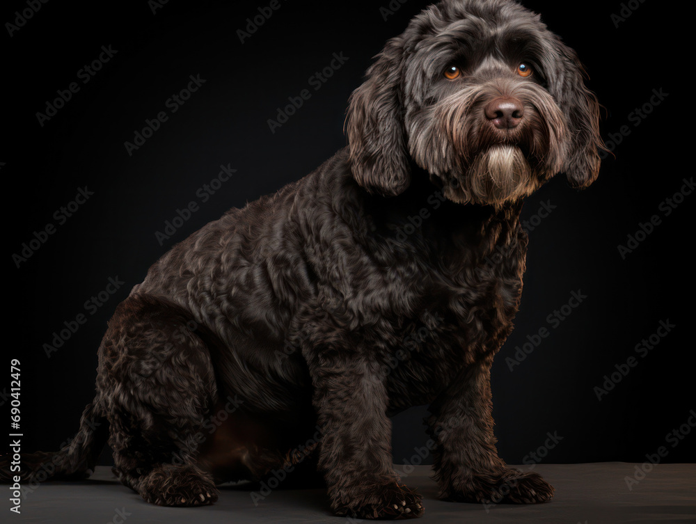 Portuguese Water Dog Studio Shot Isolated on Clear Background, Generative AI Portuguese Water Dog Studio Shot Isolated on Clear Background, Generative AI