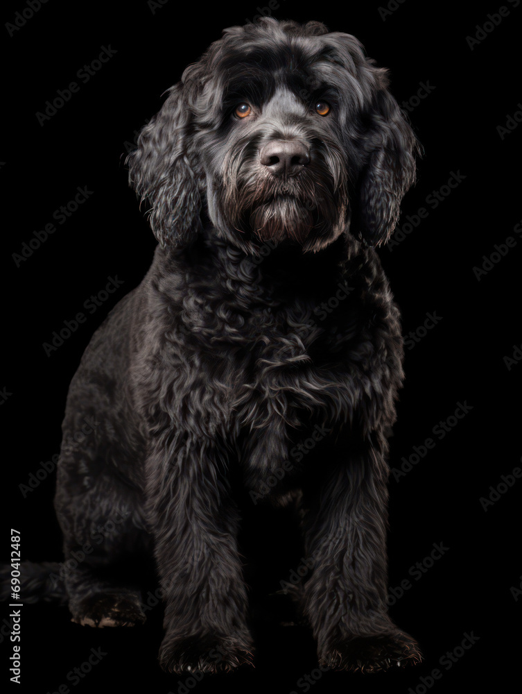 Portuguese Water Dog Studio Shot Isolated on Clear Background, Generative AI Portuguese Water Dog Studio Shot Isolated on Clear Background, Generative AI