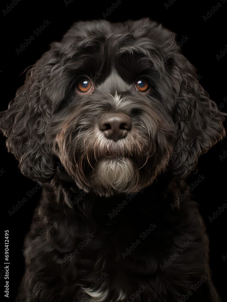 Portuguese Water Dog Studio Shot Isolated on Clear Background, Generative AI Portuguese Water Dog Studio Shot Isolated on Clear Background, Generative AI