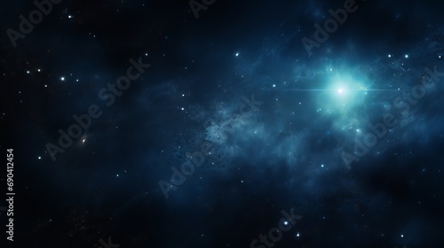 A nebula that is both majestic and tranquil, with a cluster of stars in the background