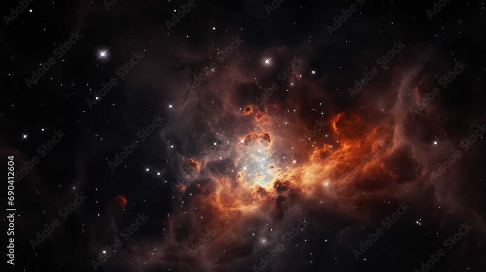 Nebulae and star clusters surrounded by a black hole