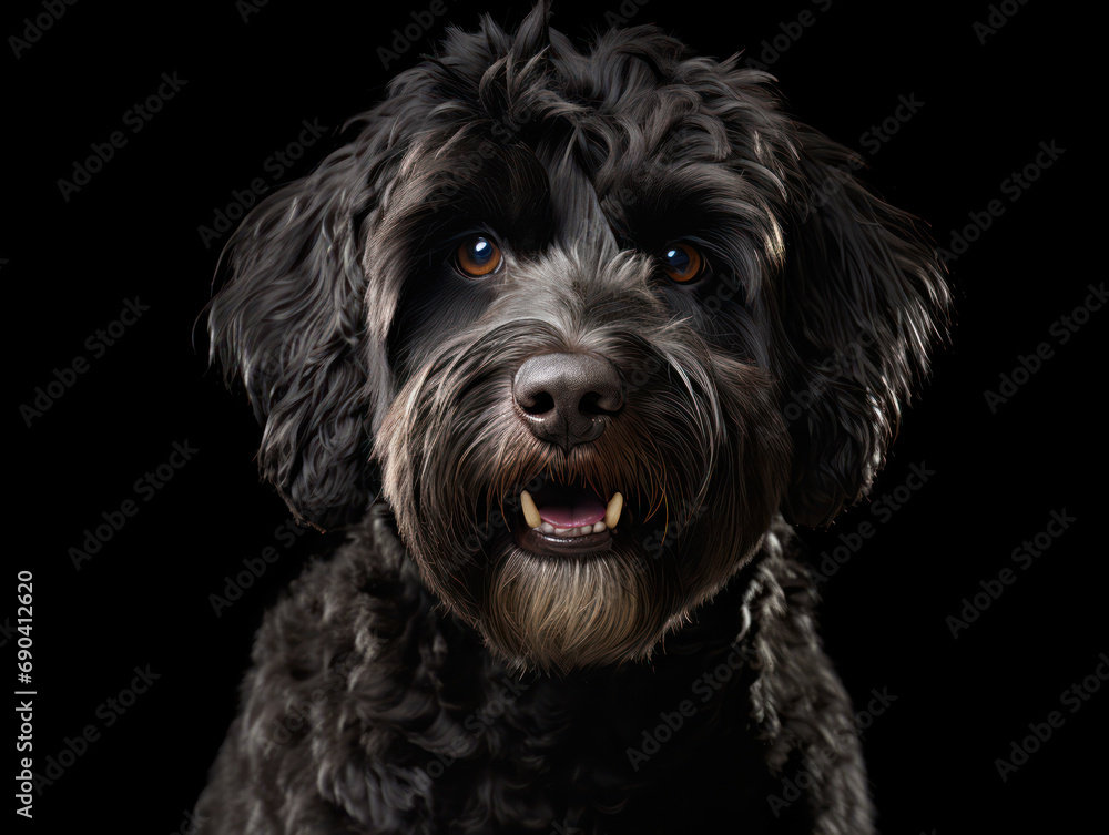 Portuguese Water Dog Studio Shot Isolated on Clear Background, Generative AI
