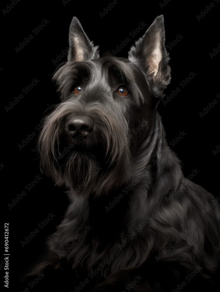 Scottish Terrier Dog Studio Shot Isolated on Clear Background, Generative AI Scottish Terrier Dog Studio Shot Isolated on Clear Background, Generative AI