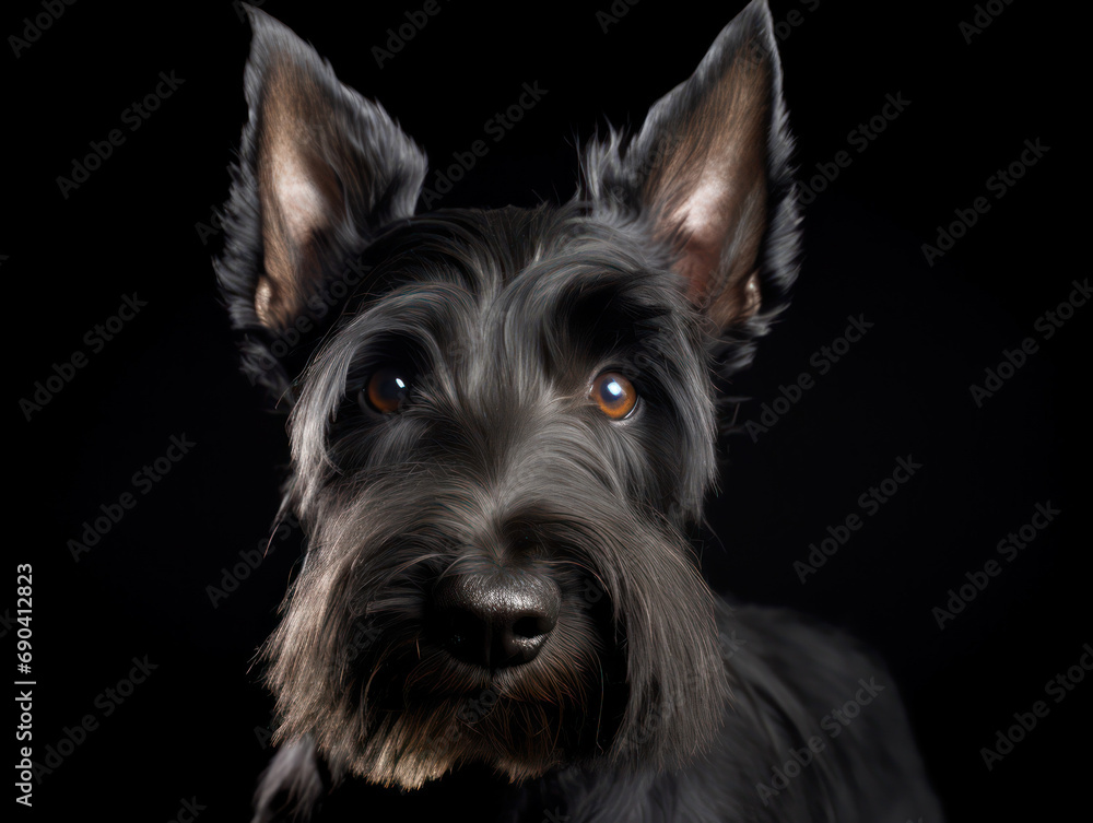 Scottish Terrier Dog Studio Shot Isolated on Clear Background, Generative AI