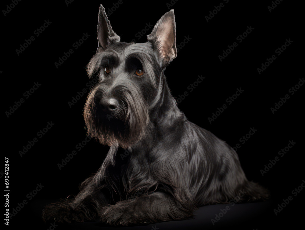 Scottish Terrier Dog Studio Shot Isolated on Clear Background, Generative AI