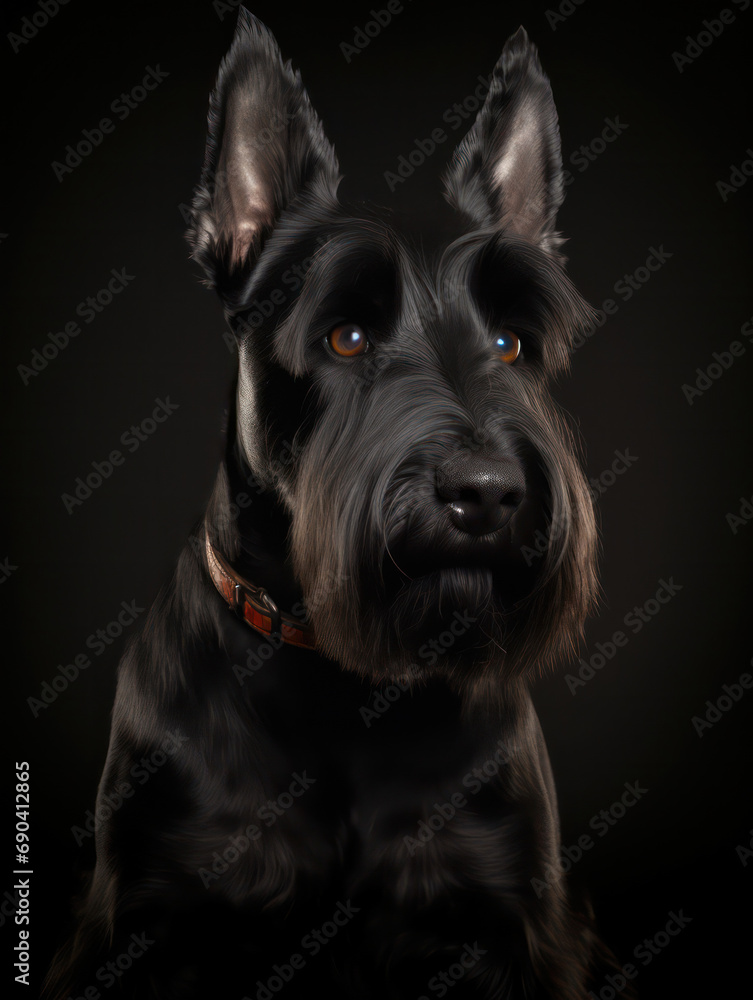 Scottish Terrier Dog Studio Shot Isolated on Clear Background, Generative AI Scottish Terrier Dog Studio Shot Isolated on Clear Background, Generative AI