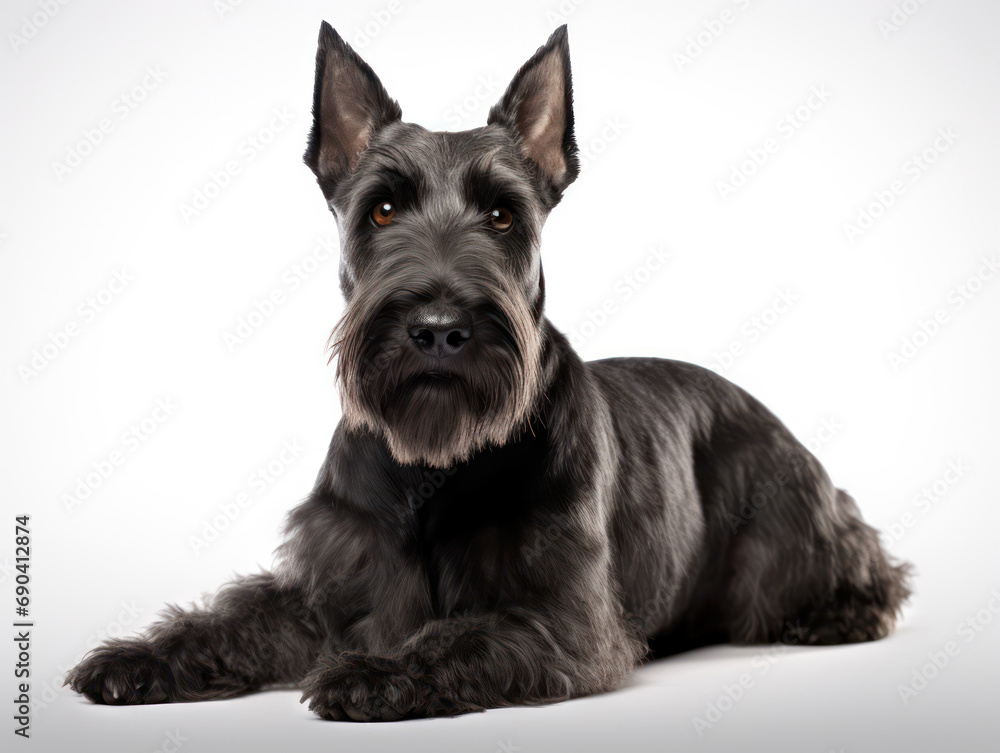 Scottish Terrier Dog Studio Shot Isolated on Clear Background, Generative AI