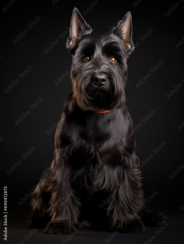 Scottish Terrier Dog Studio Shot Isolated on Clear Background, Generative AI Scottish Terrier Dog Studio Shot Isolated on Clear Background, Generative AI