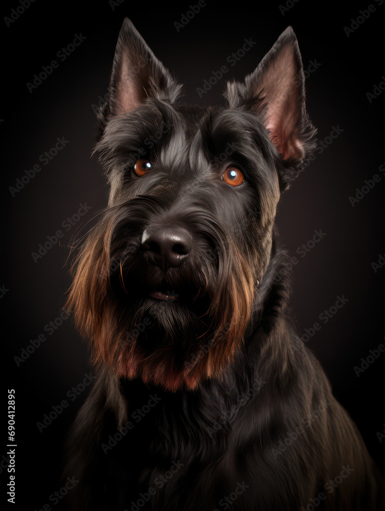 Scottish Terrier Dog Studio Shot Isolated on Clear Background, Generative AI