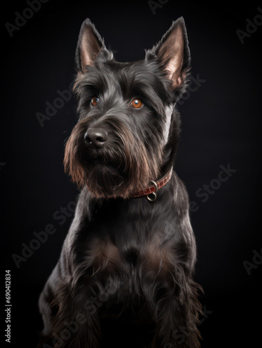 Scottish Terrier Dog Studio Shot Isolated on Clear Background, Generative AI