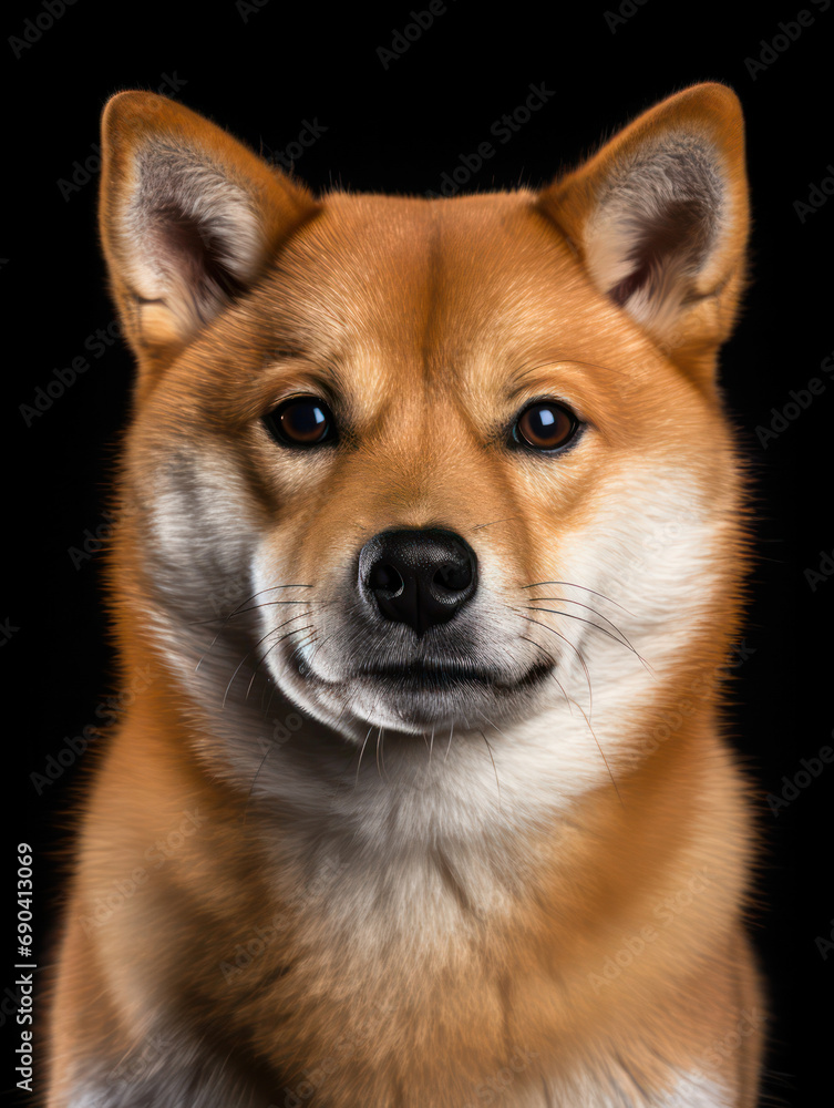 Shiba Inu Dog Studio Shot Isolated on Clear Background, Generative AI