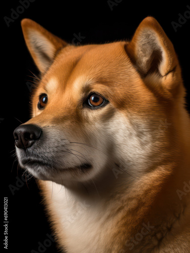 Shiba Inu Dog Studio Shot Isolated on Clear Background, Generative AI © Vig
