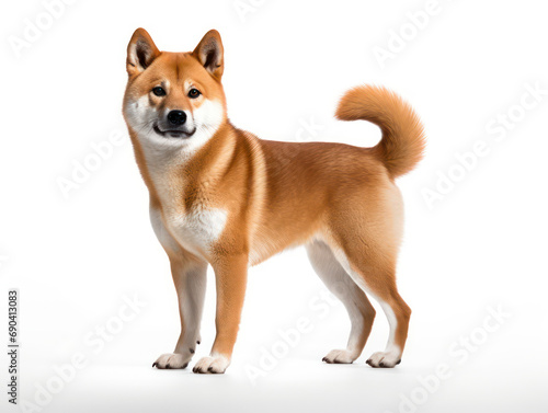 Shiba Inu Dog Studio Shot Isolated on Clear Background  Generative AI