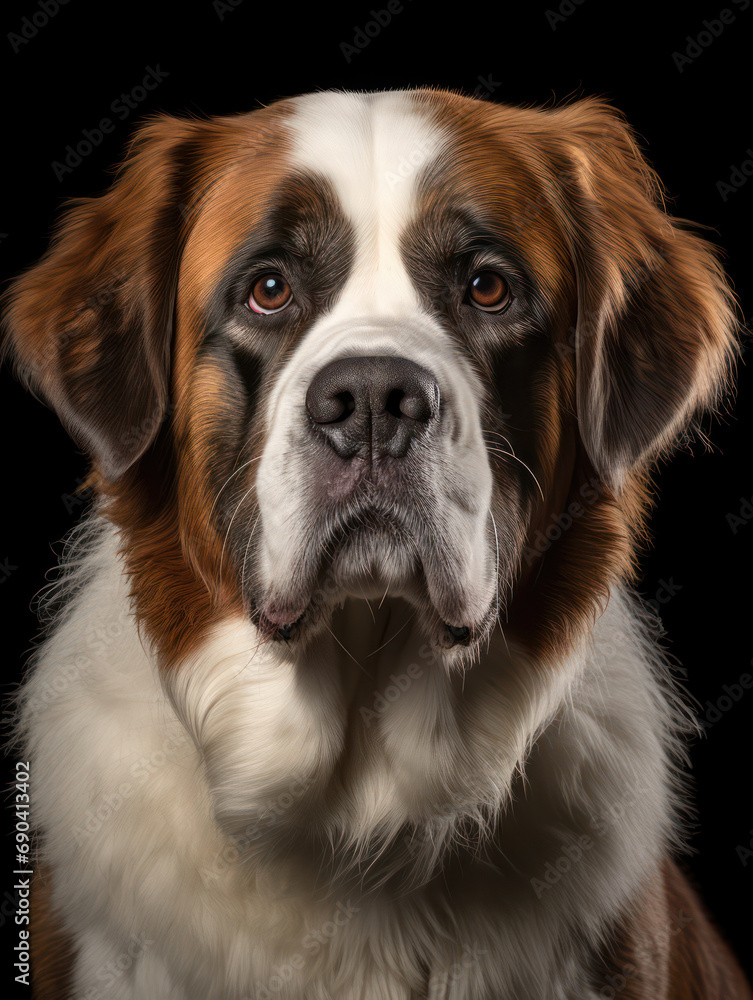 St. Bernard Dog Studio Shot Isolated on Clear Background, Generative AI St. Bernard Dog Studio Shot Isolated on Clear Background, Generative AI