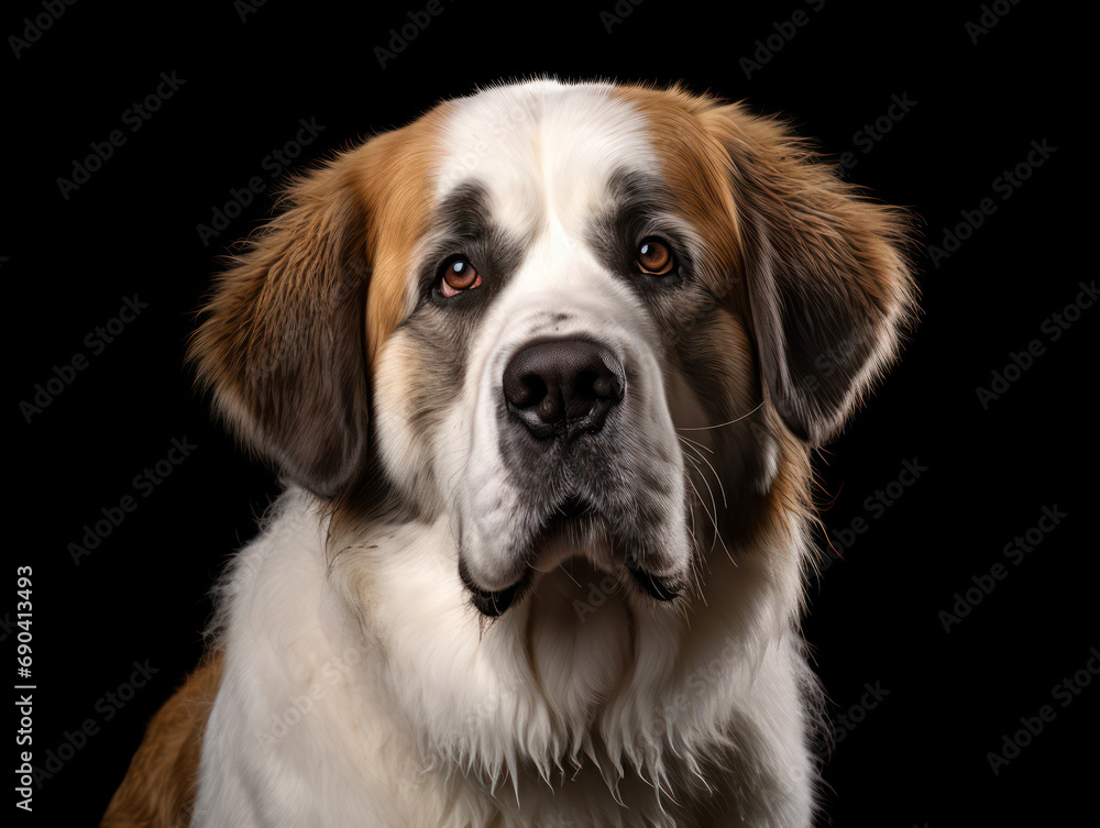 St. Bernard Dog Studio Shot Isolated on Clear Background, Generative AI St. Bernard Dog Studio Shot Isolated on Clear Background, Generative AI