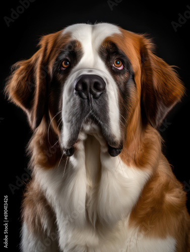 St. Bernard Dog Studio Shot Isolated on Clear Background, Generative AI