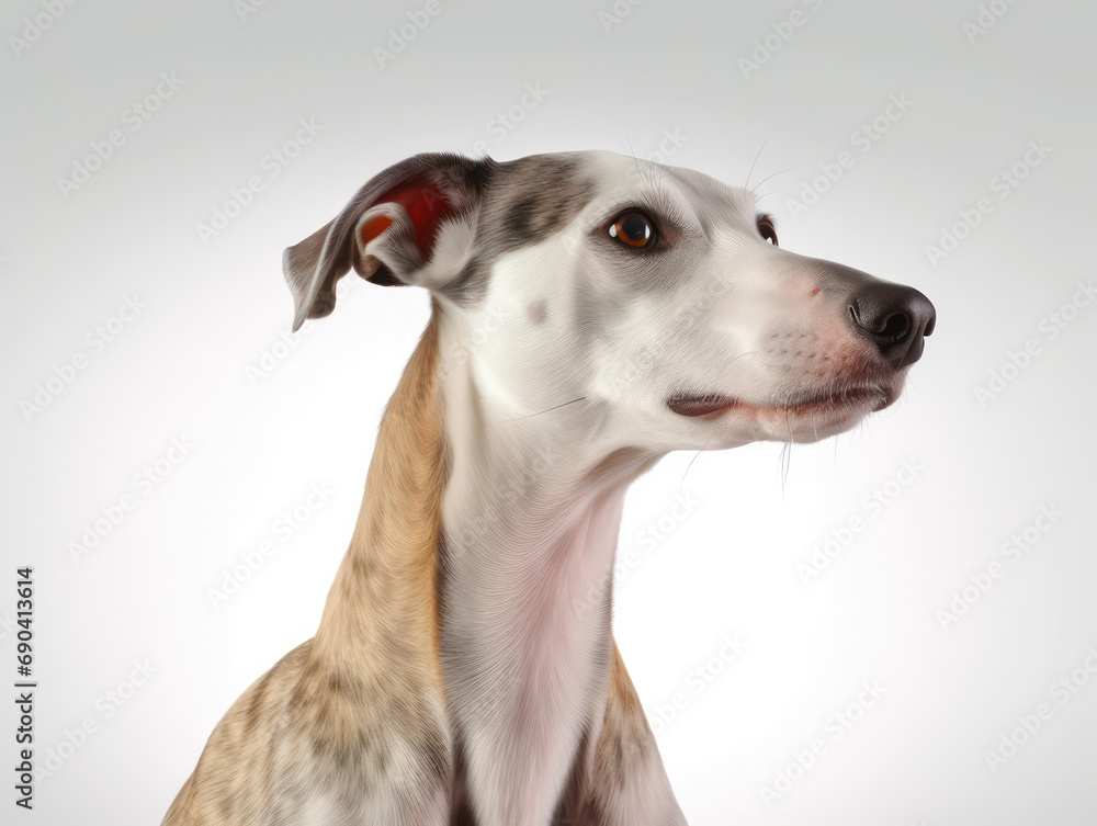 Whippet Dog Studio Shot Isolated on Clear Background, Generative AI Whippet Dog Studio Shot Isolated on Clear Background, Generative AI