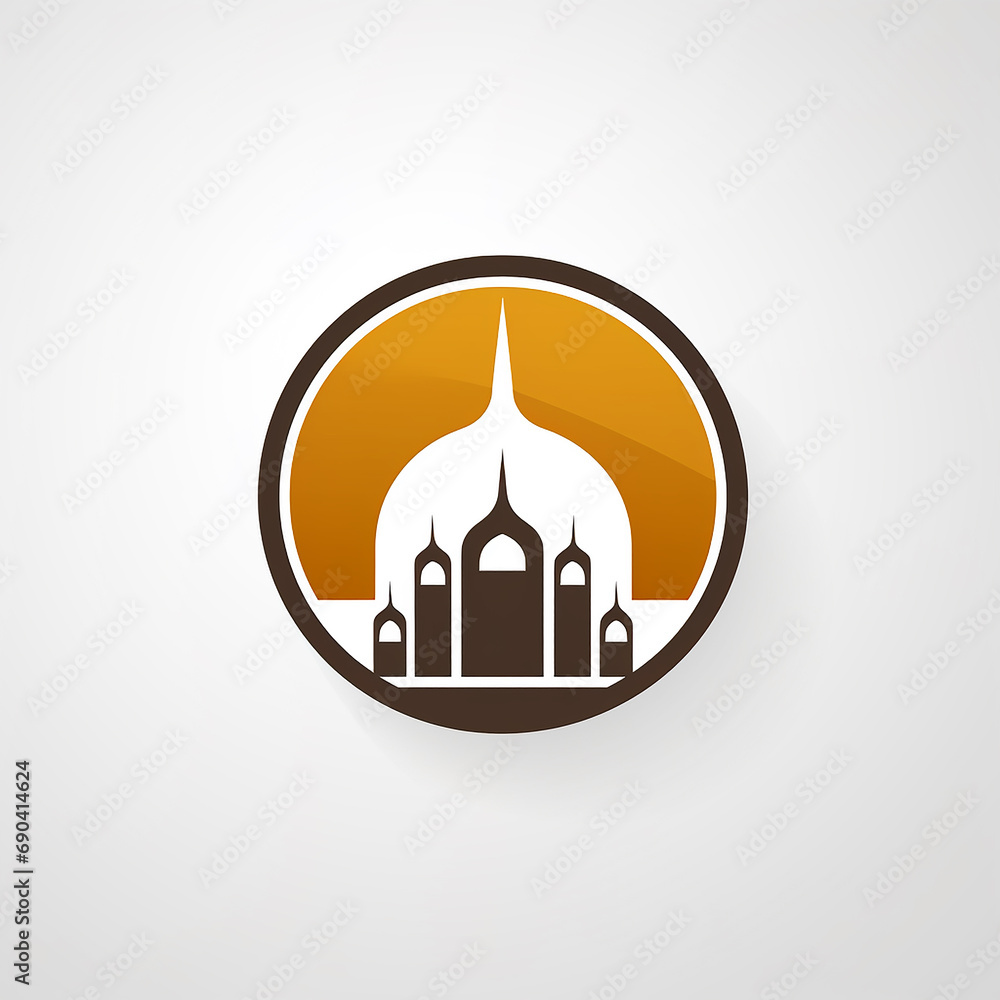 Islamic logo, simple, vector, De Stijl, does not use realistic images and text