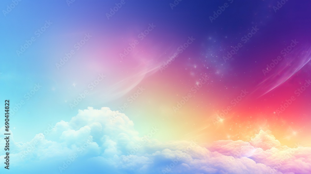 A planet in space with a landscape that is rainbow-colored in the background. A planet in space with a landscape that is rainbow-colored in the background.