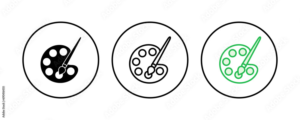Paint icon set. paint brush icon vector. paint roller icon vector Paint icon set. paint brush icon vector. paint roller icon vector