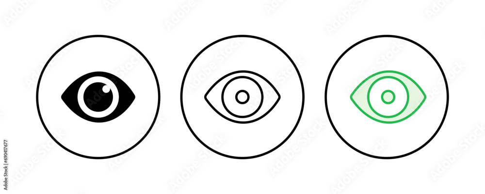 Eye icon set. Eye vector icon. Look and Vision icon. Eye icon set. Eye vector icon. Look and Vision icon.