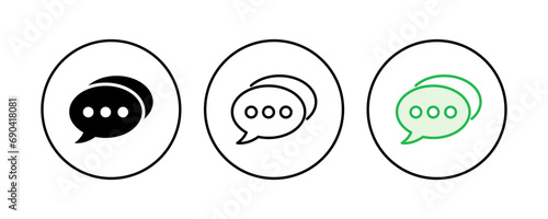 Chat icon set. speech bubble icon. comment icon vector. message. contact us