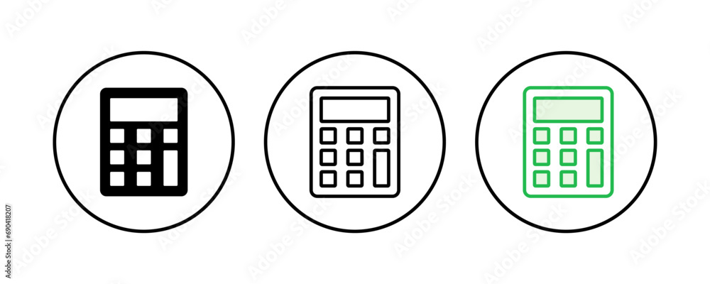 Calculator icon set. Accounting calculator icon. calculator vector Calculator icon set. Accounting calculator icon. calculator vector